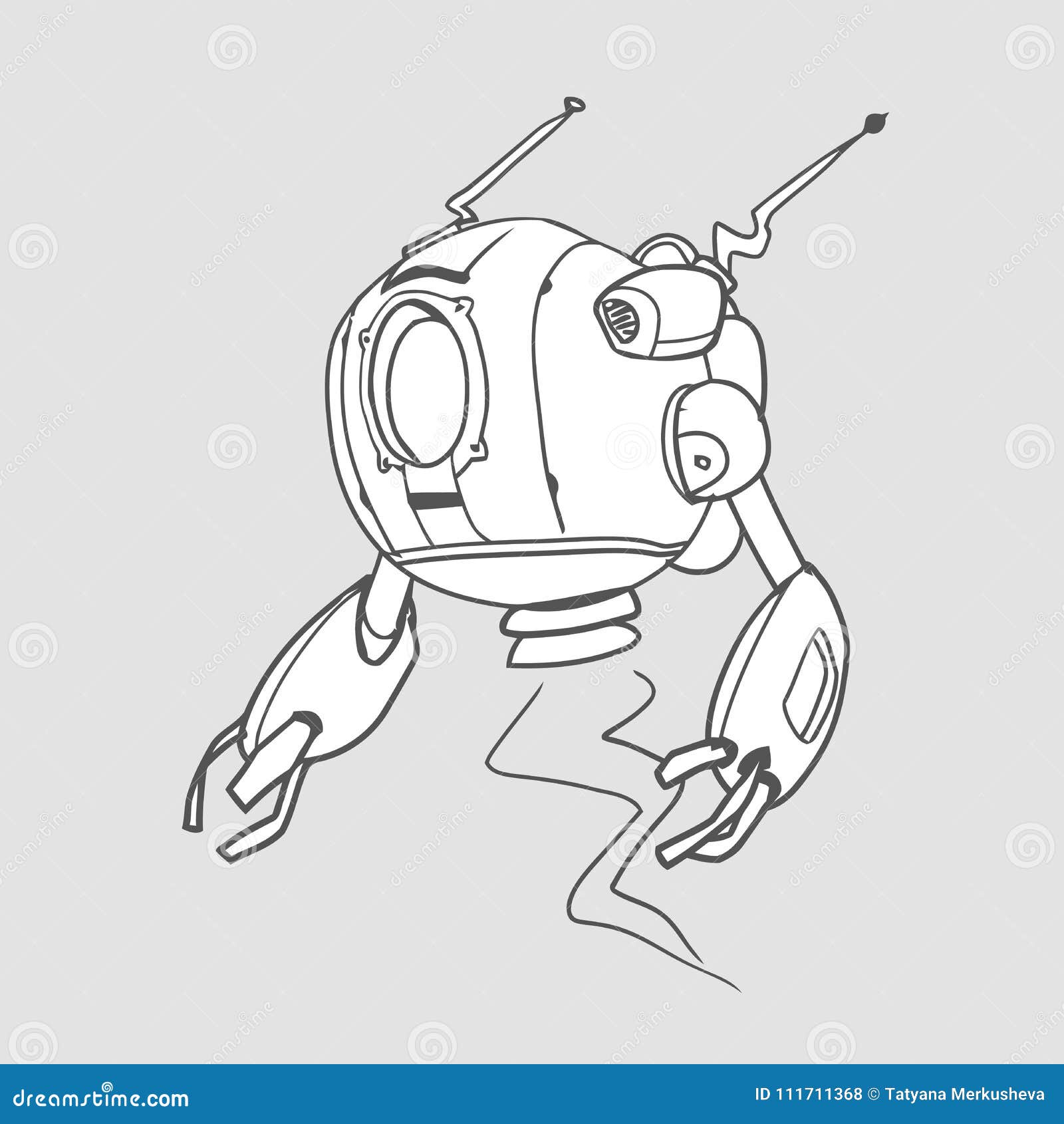 Coloriage Cartoon Robot Dessin Robot à imprimer