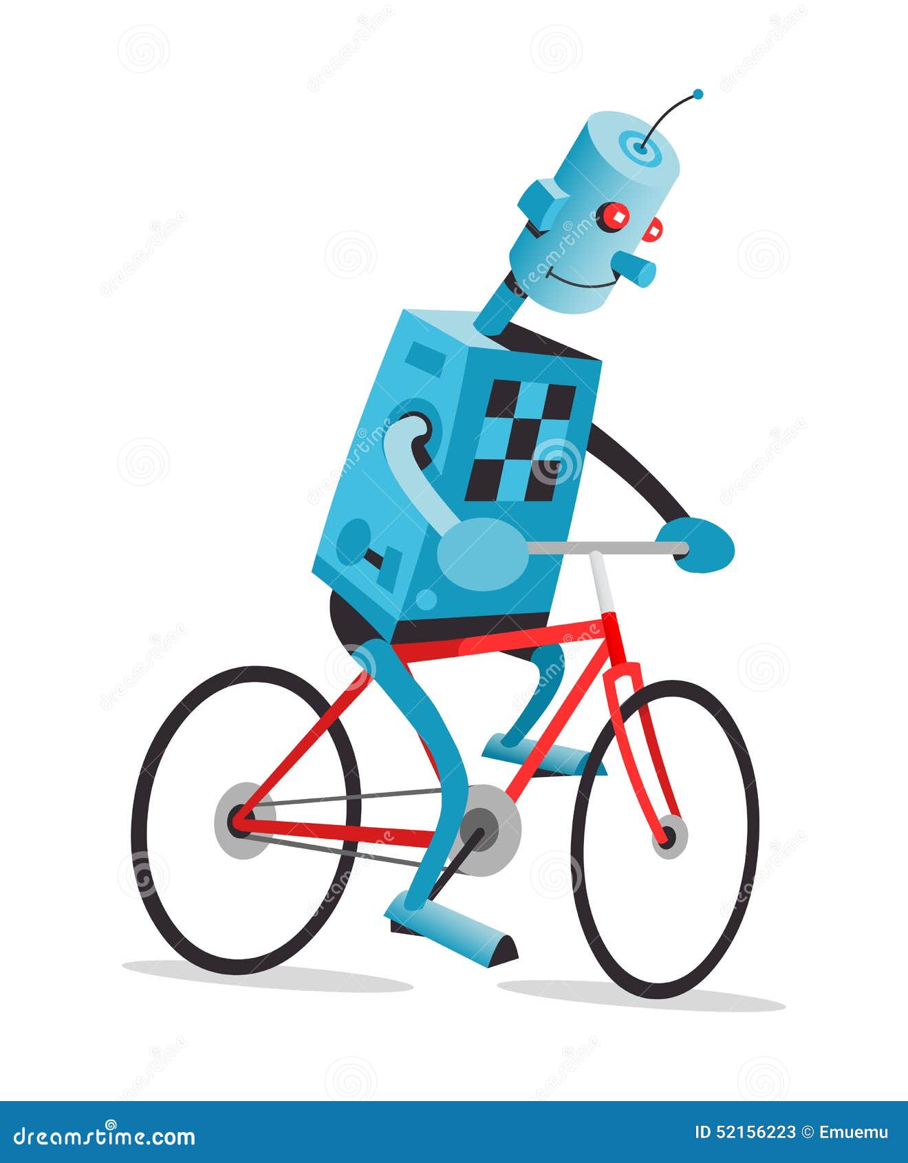 Robot sur un vélo illustration de vecteur. Illustration du vélo - 52156223