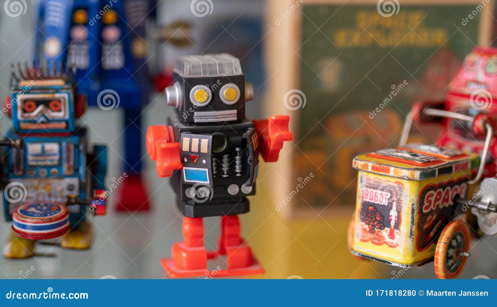 Robot toy collection stock photo. Image of display, decoration 171818280