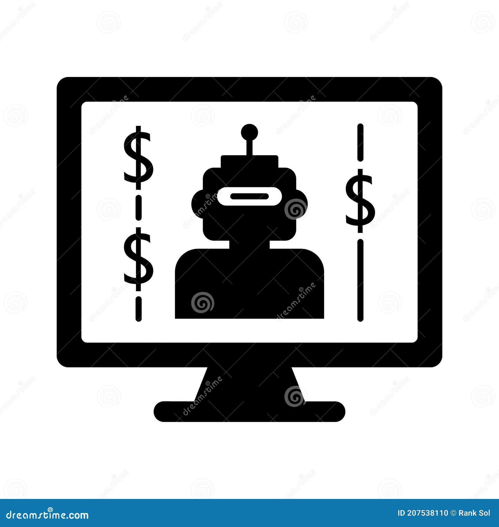 robot trading flat  icon which can easily modify or edit