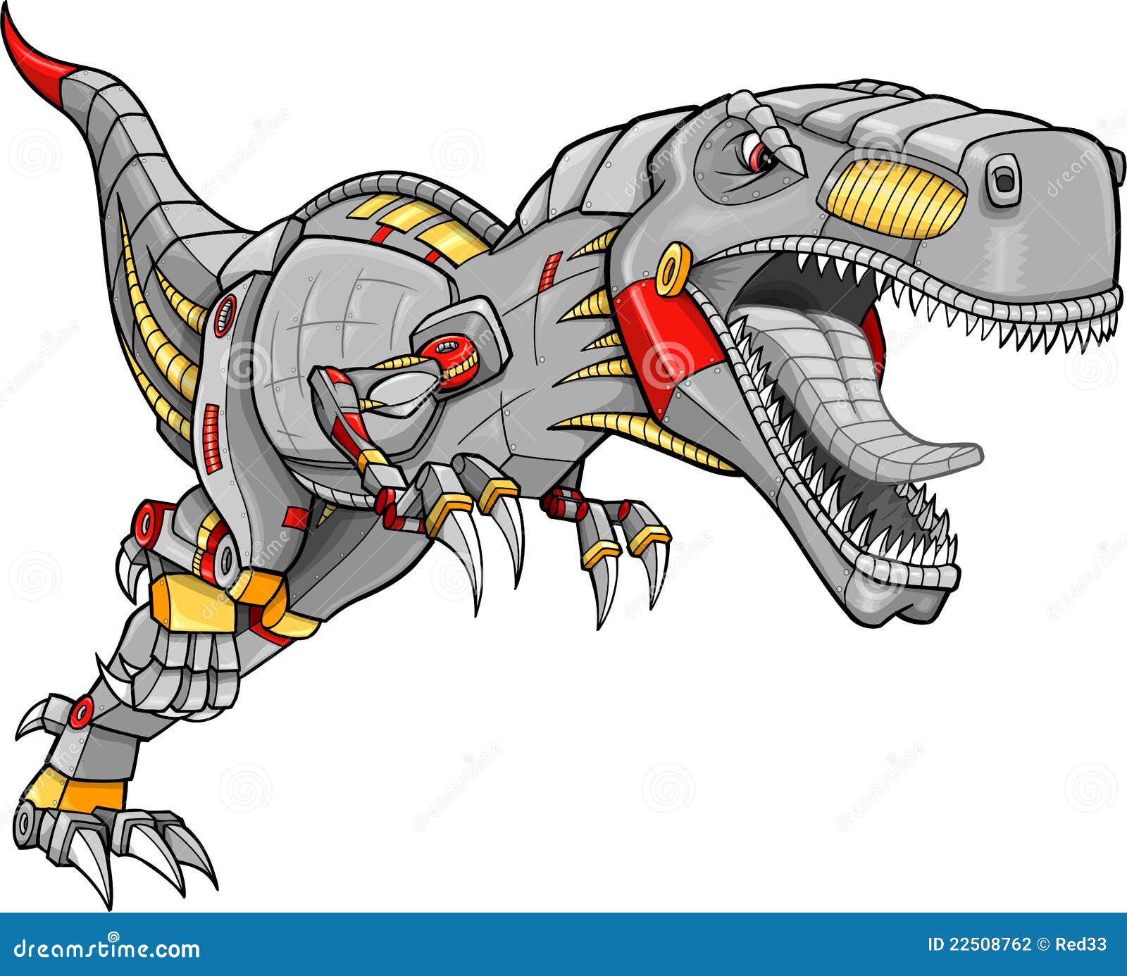 Fonctionnement De Dinosaure De Robot Illustration Stock