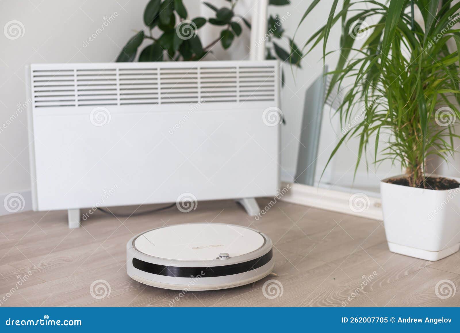 Robot Vacuum Cleaner and Heater Stock Image Image of smart, light