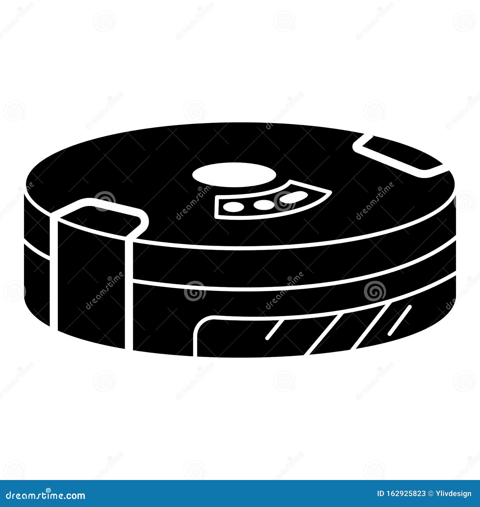 Robot Vacuum Cleaner Icon, Simple Style Stock Vector Illustration of