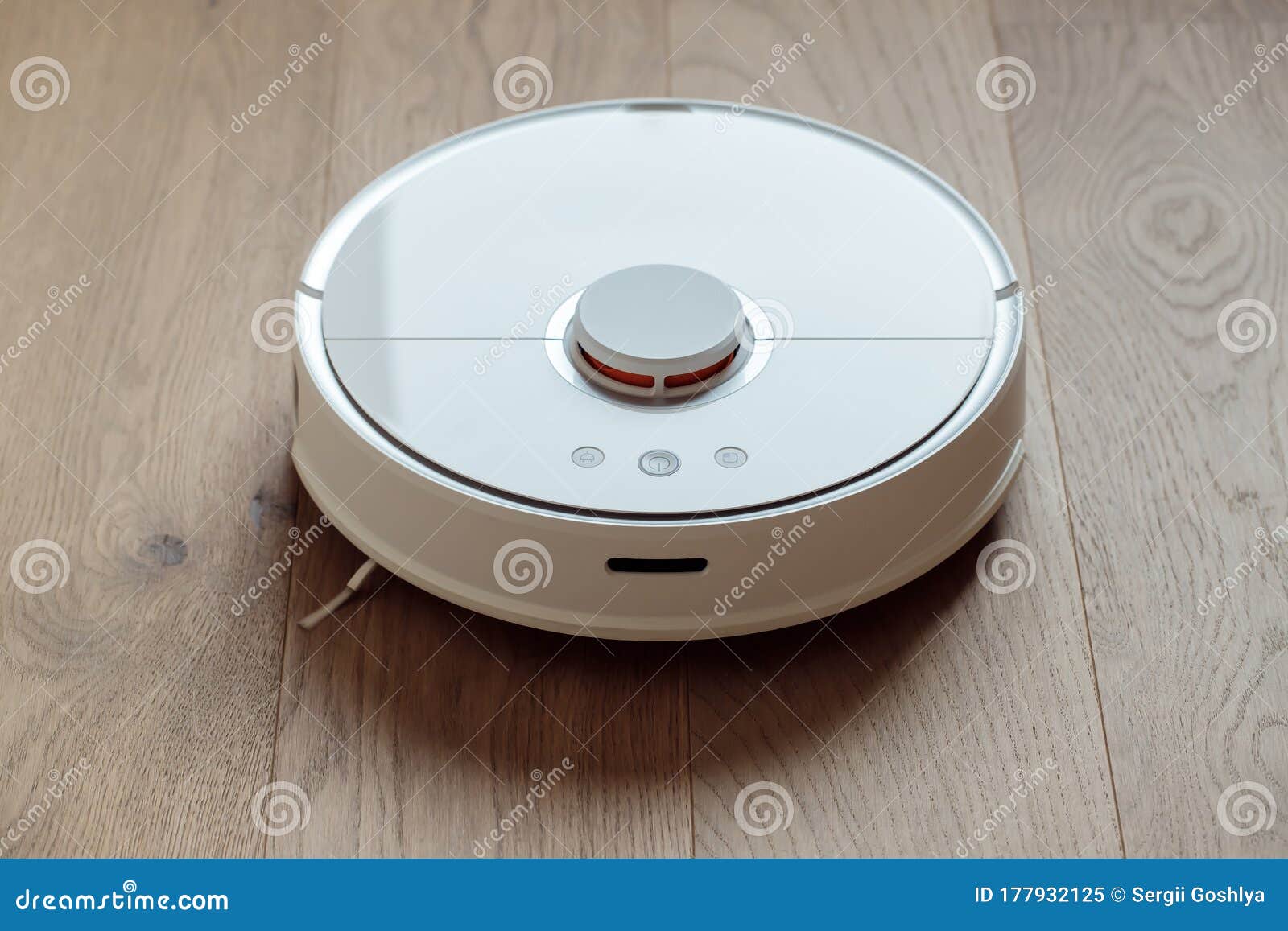 Robot Vacuum Cleaner Performs Automatic Cleaning of the Apartment Smart