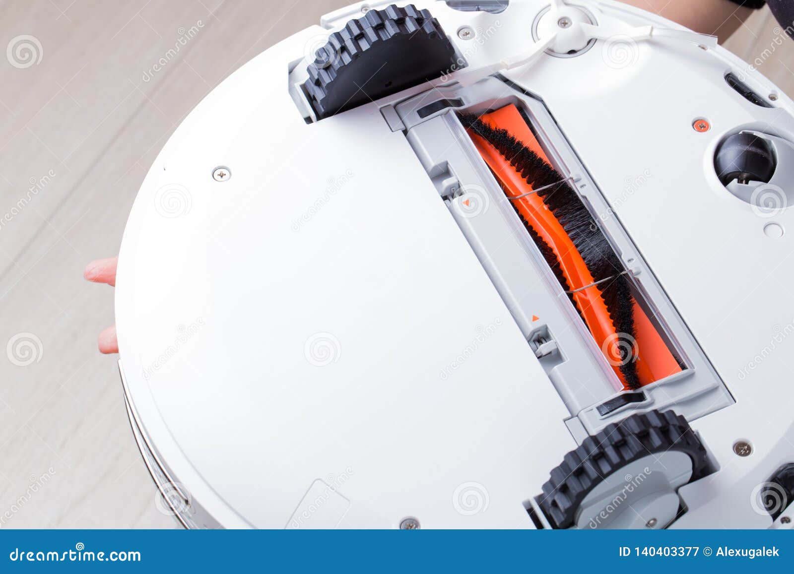 Robot Vacuum Cleaner Upside Down View Stock Image Image Of