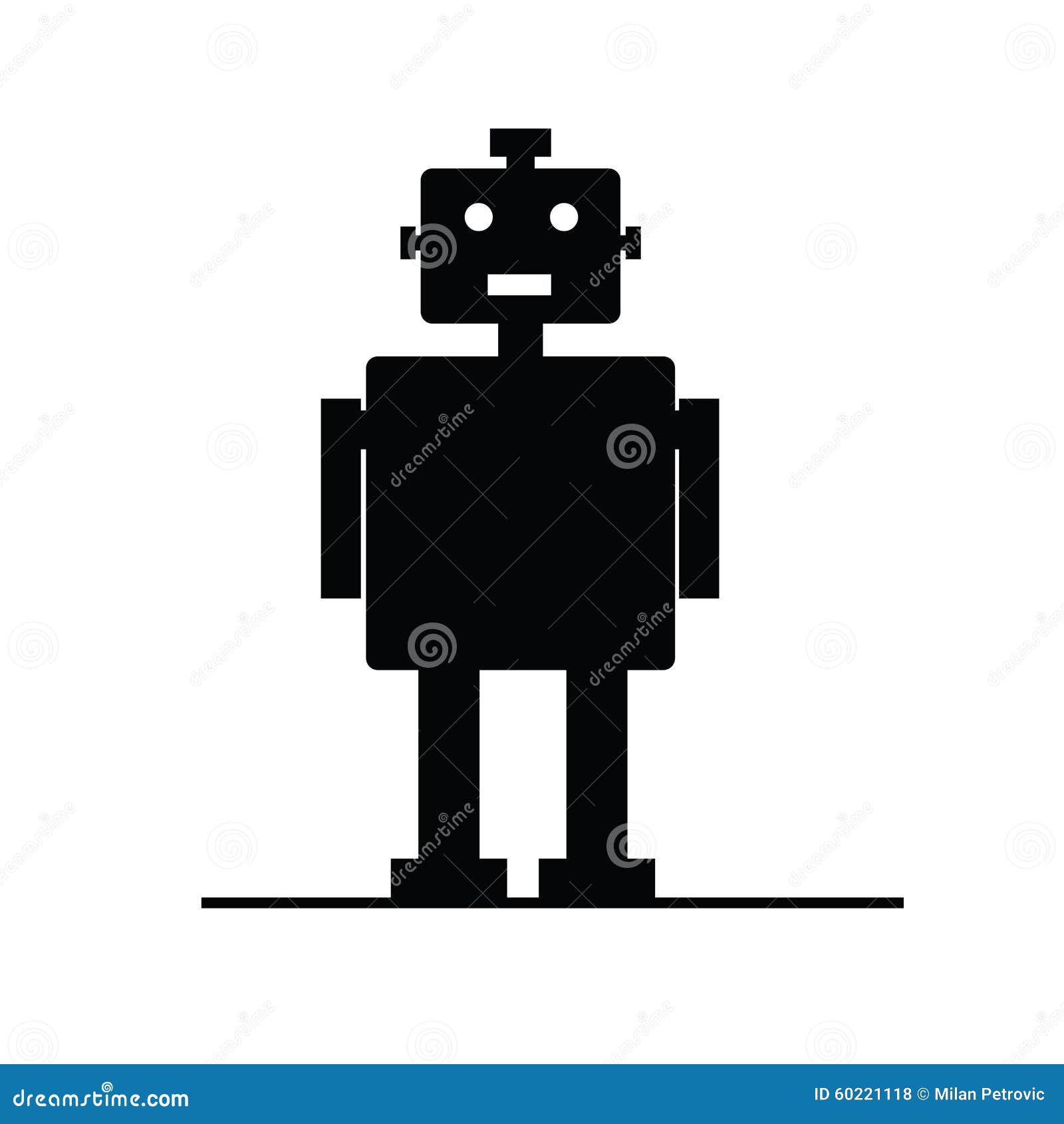 Download Robot vector silhouette stock vector. Illustration of ...