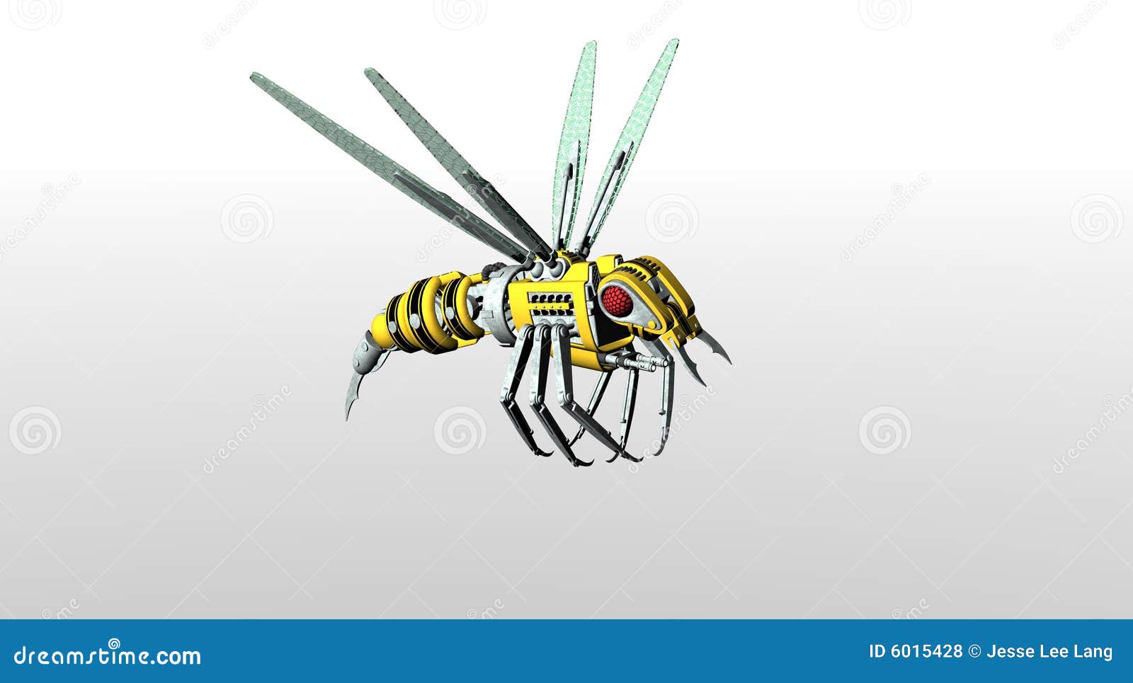 Robot wasp stock illustration. render -