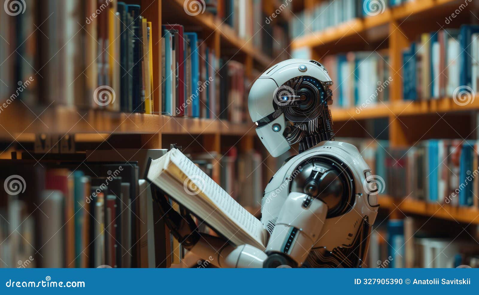A Robotic AI Stands in a Library, Reading a Book. Generative AI Stock ... Circuit Diagram