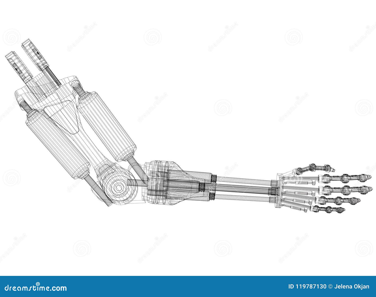 Robotic Arm Architect Blueprint - Isolated Stock Illustration - Illustration of automate, 119787130