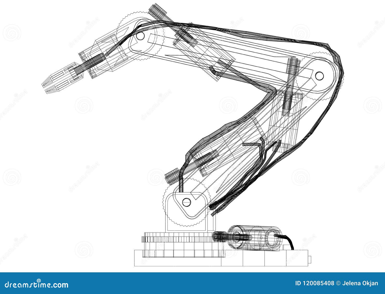 Premium Vector | Robotic arms or industry manipulator positioned continuous  line drawing element isolated on white