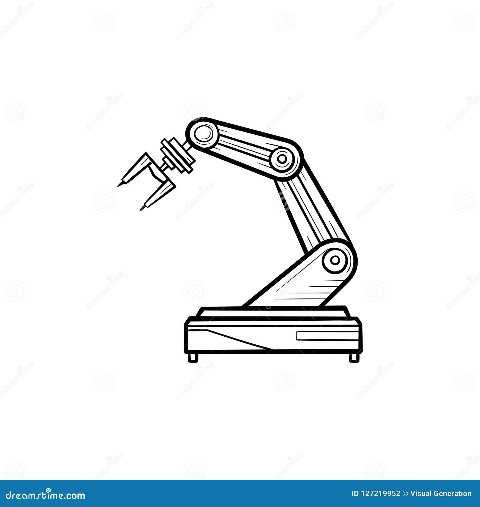 Robotic Arm Hand Drawn Outline Doodle Icon. Stock Vector - Illustration