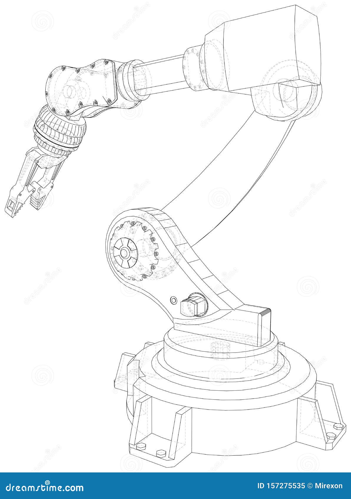 3D outline Robotic arm. Vector rendering of 3d - Stock Illustration  [45897682] - PIXTA