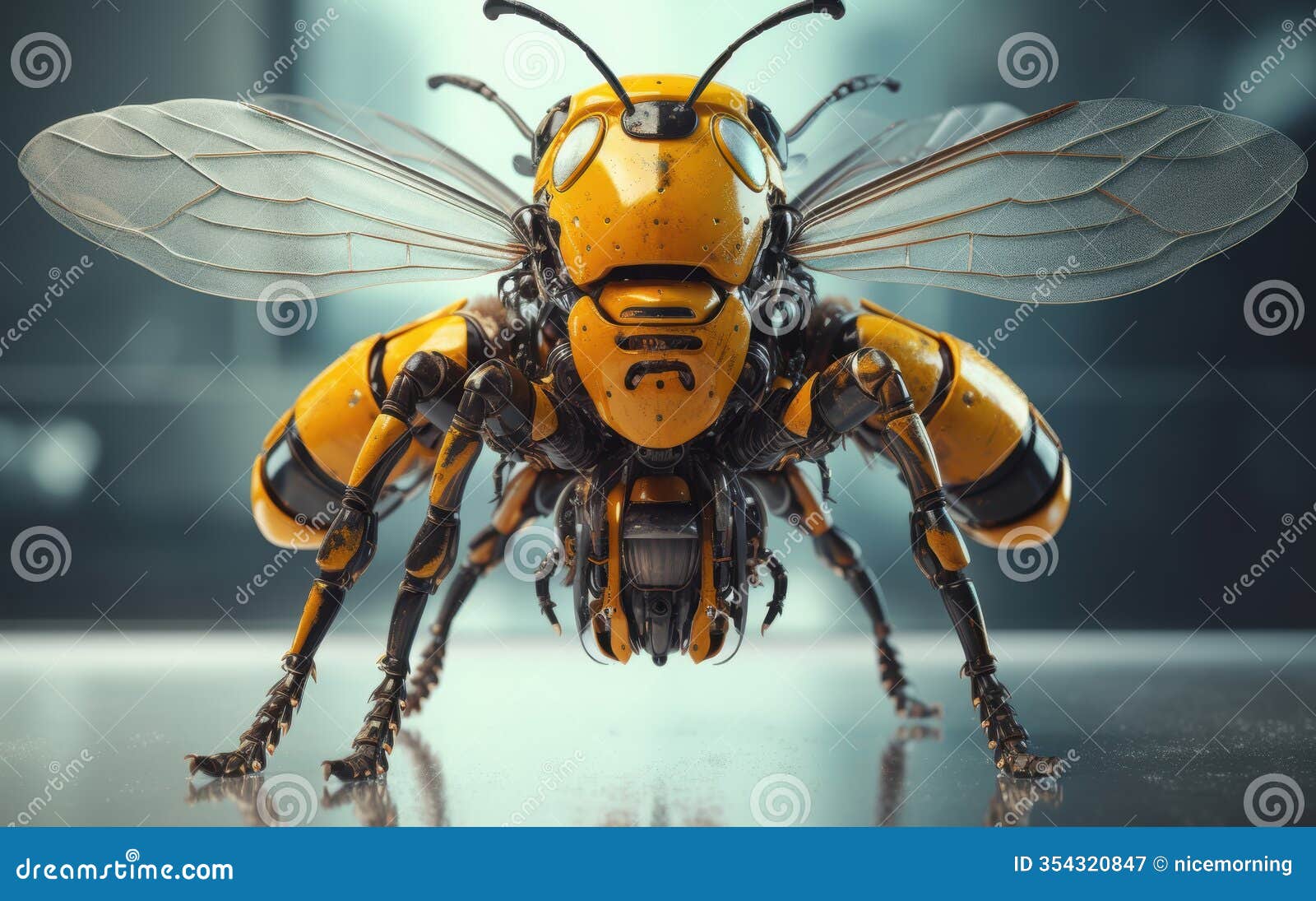 a robotic bee. created by generative artificial intelligence