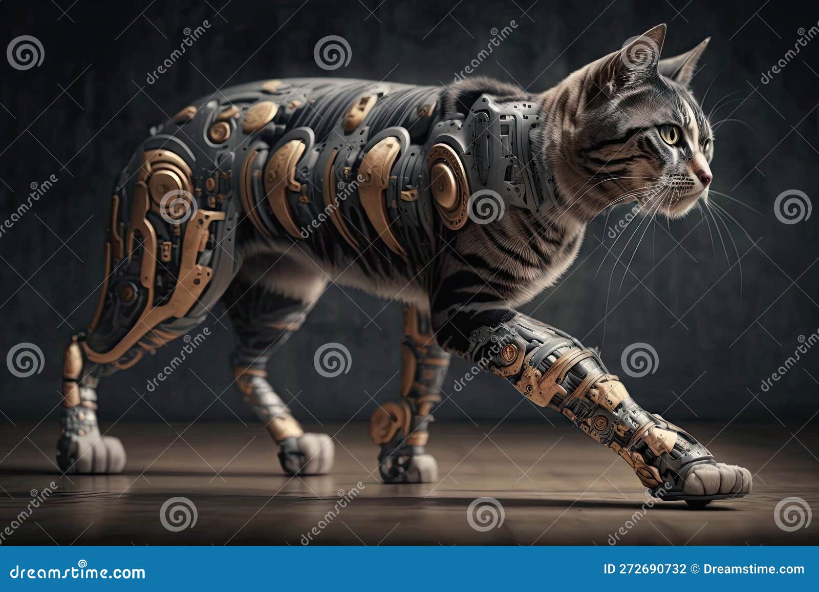 Robotic Cat Leg with an Advanced Spring and Shock Absorbers at the