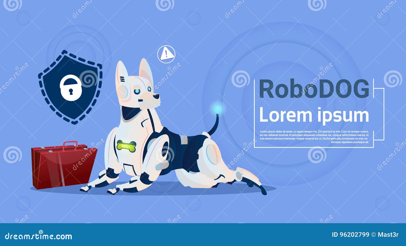 Robotic Dog Protecting Data Cute Domestic Animal Database Safety System  Modern Robot Pet Artificial Intelligence Concept Stock Vector -  Illustration of padlock, automation: 96202799