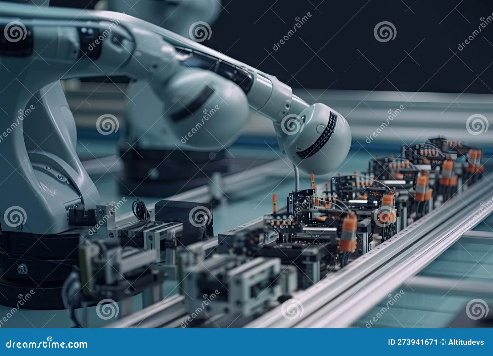 Robotic Hand Assembling Precision Parts in Assembly Line Stock