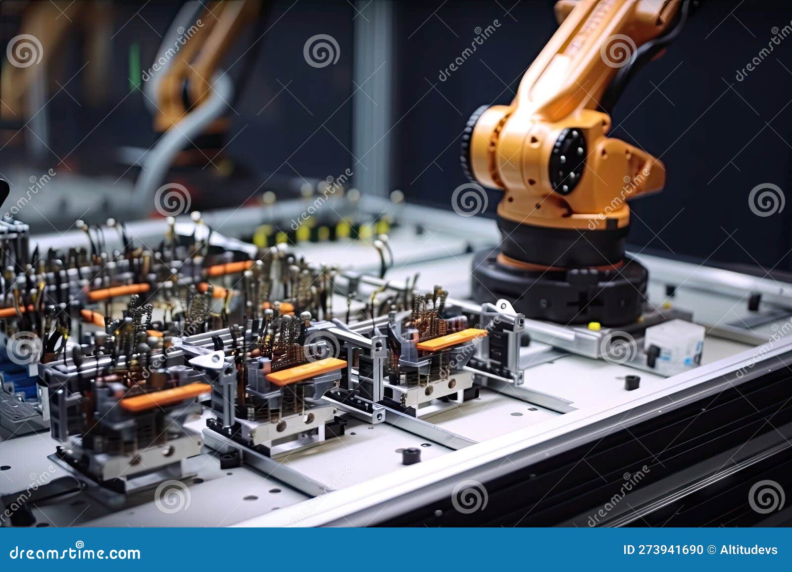 Robotic Hand Assembling Precision Parts in Assembly Line Stock