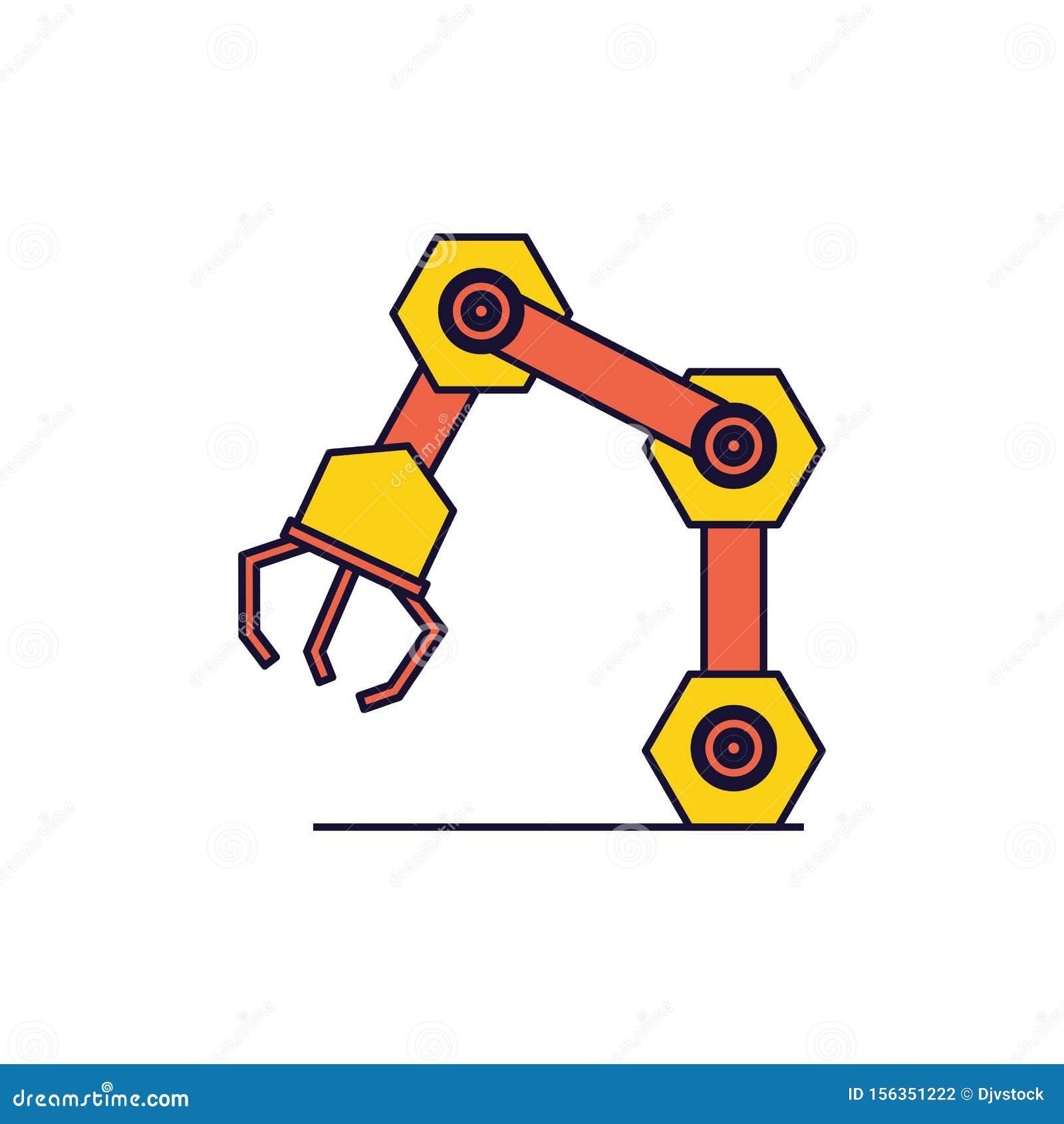 Robotic Hand Industrial Technology Vector Ilustration Stock