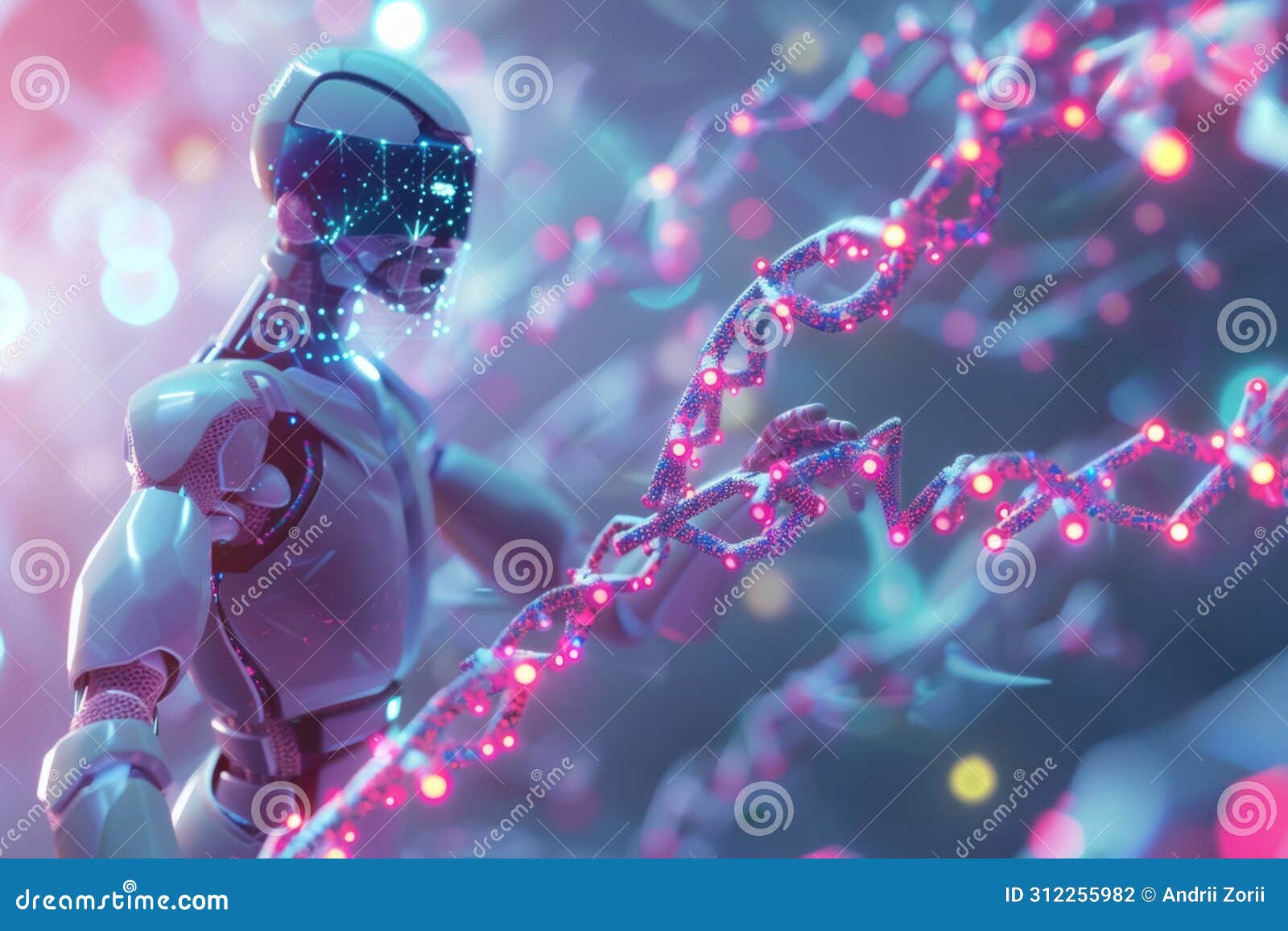 robotic hand interacting with dna