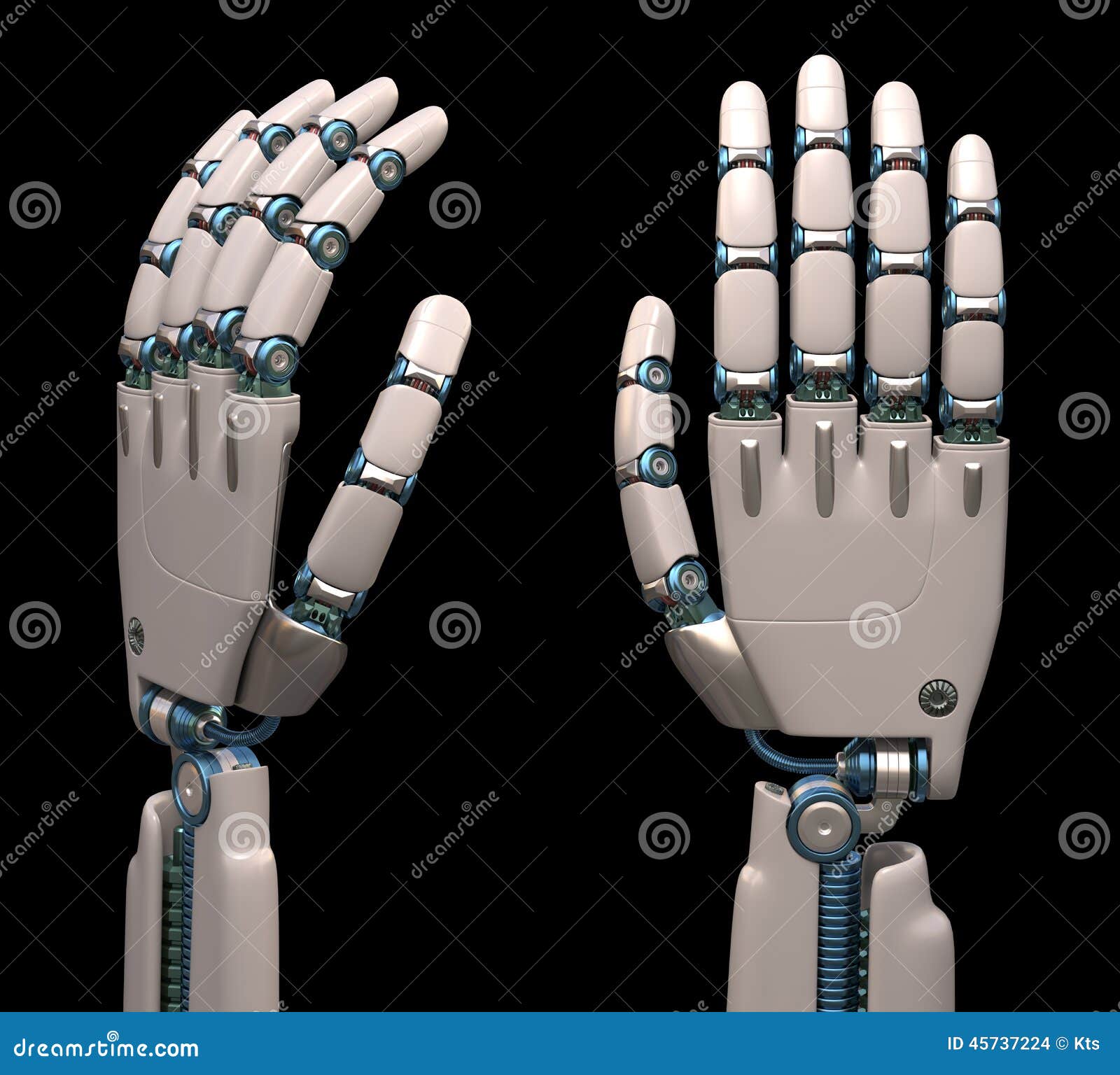 Robotic händer formade och mått som efterapar det mänskliga skelettet Inklusive snabb bana