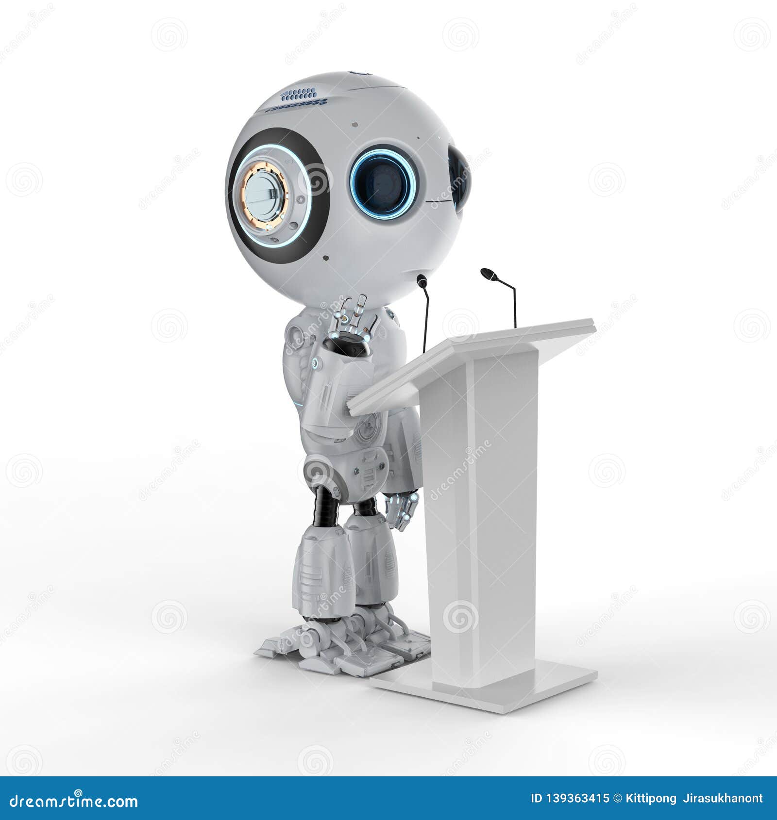 Robotic public speaker stock illustration. Illustration of presenter -  139363415
