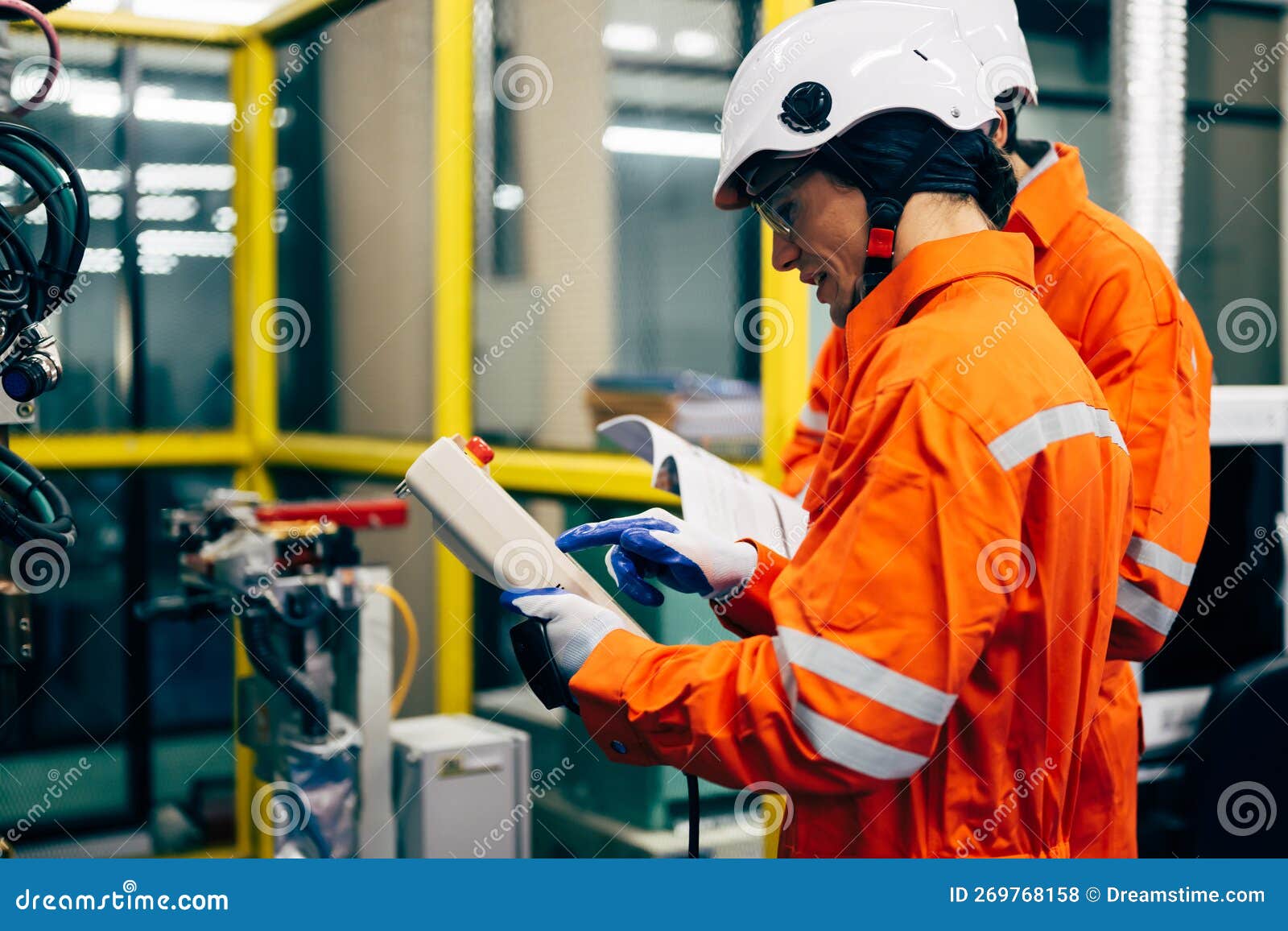 Robotics Engineers Team Discussing and Solving Problems Stock Photo