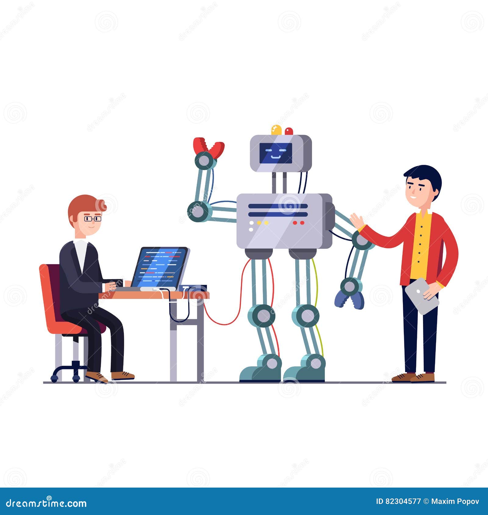 Robotics Hardware And Software Engineering Stock Vector