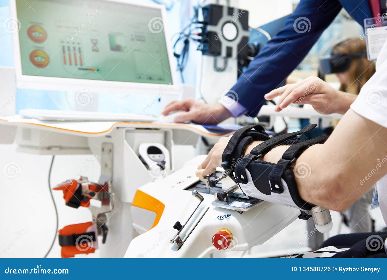 Robotics Rehabilitation Devices for Use with Hand Stock Photo Image
