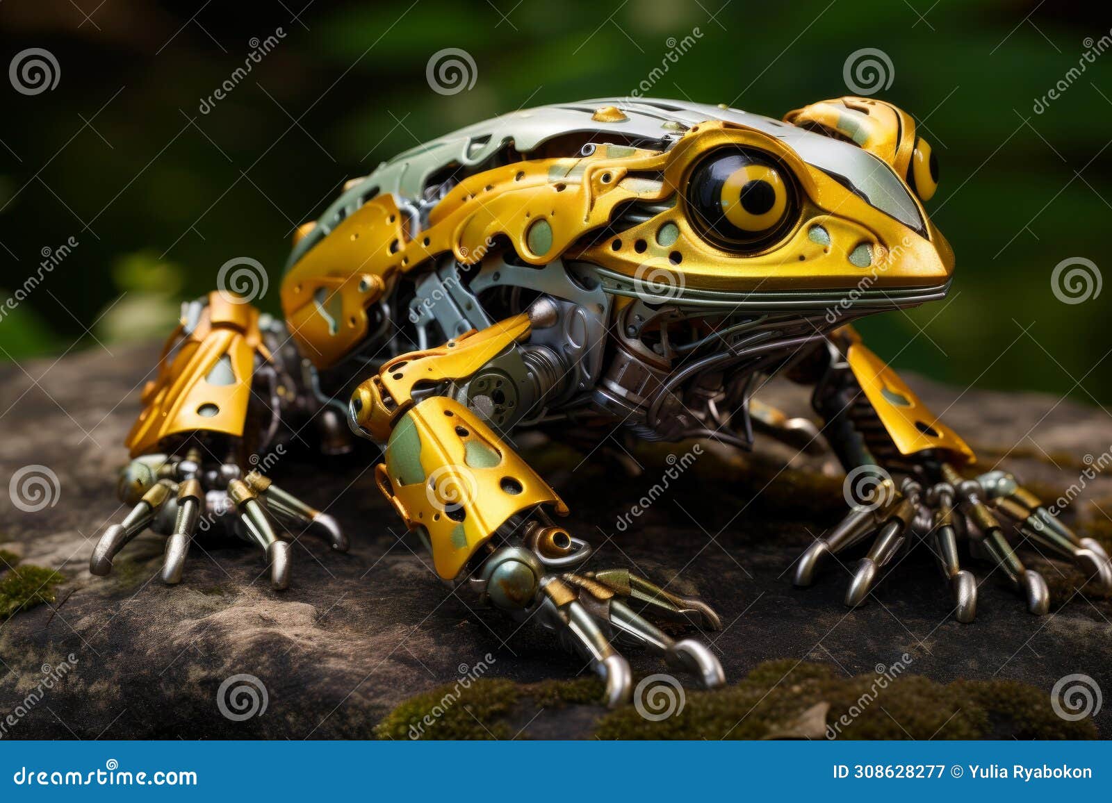 robotized modern frog. generate ai