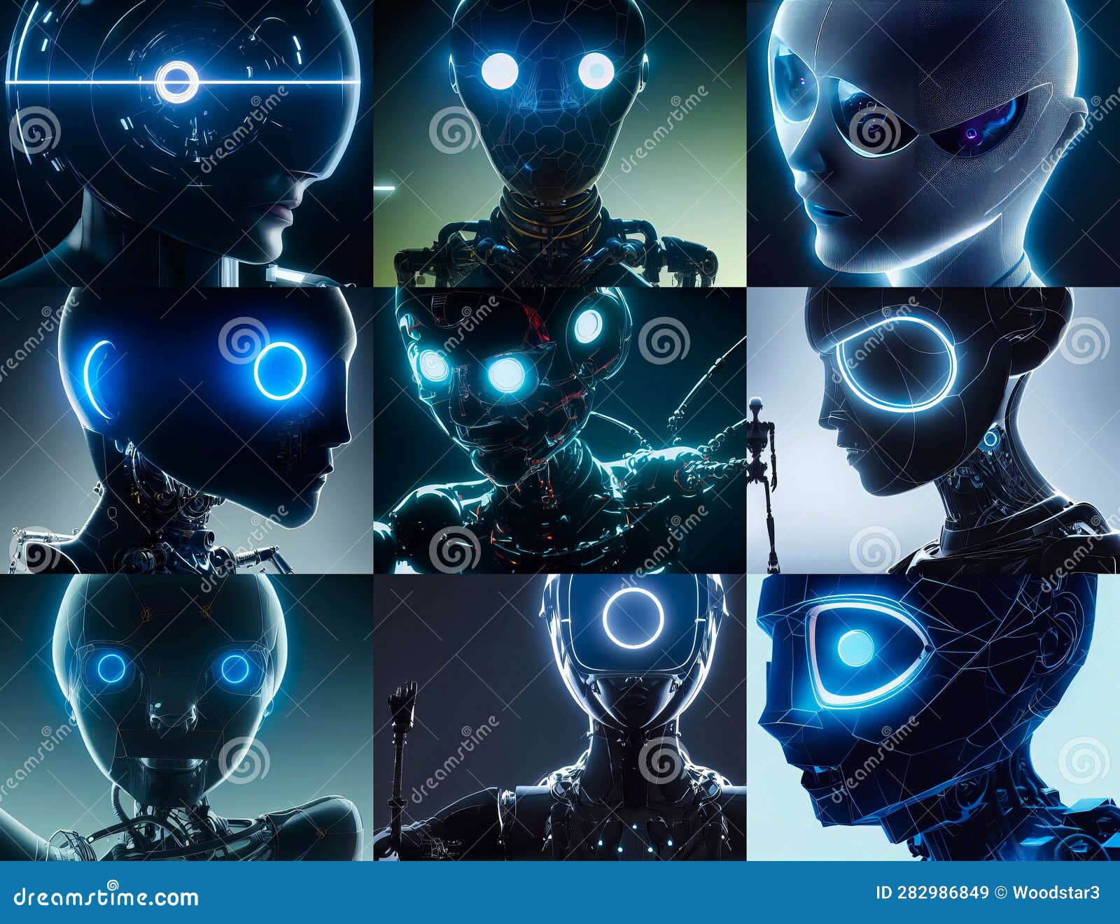 Robots. Futuristic Interpretation Future 2025.Virtual Reality Stock