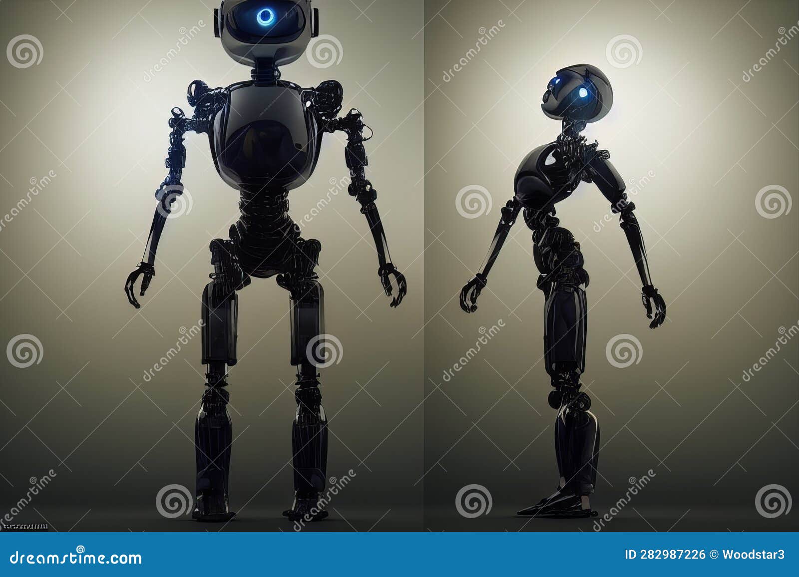 Robots. Futuristic Interpretation Future 2025.Virtual Reality Stock