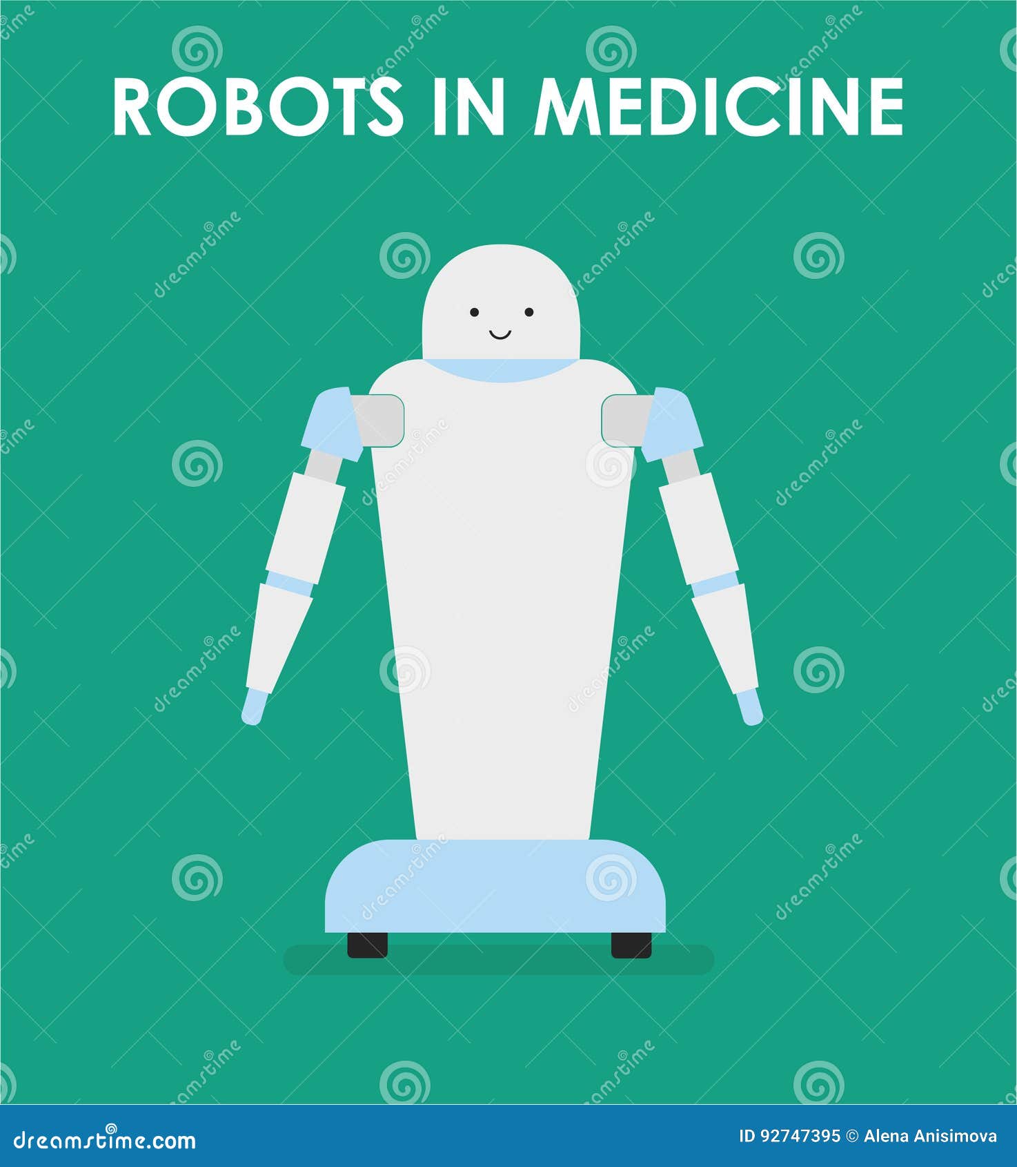 Robots in Medicine. Robot Nurse Stock Vector Illustration of isometry