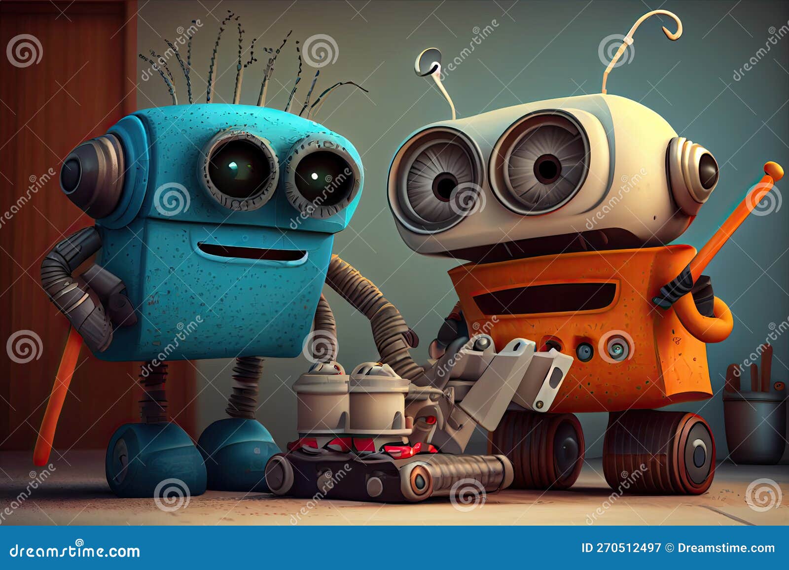 Robots Performing Household Tasks Generative AI Illustration Stock ... Circuit Diagram