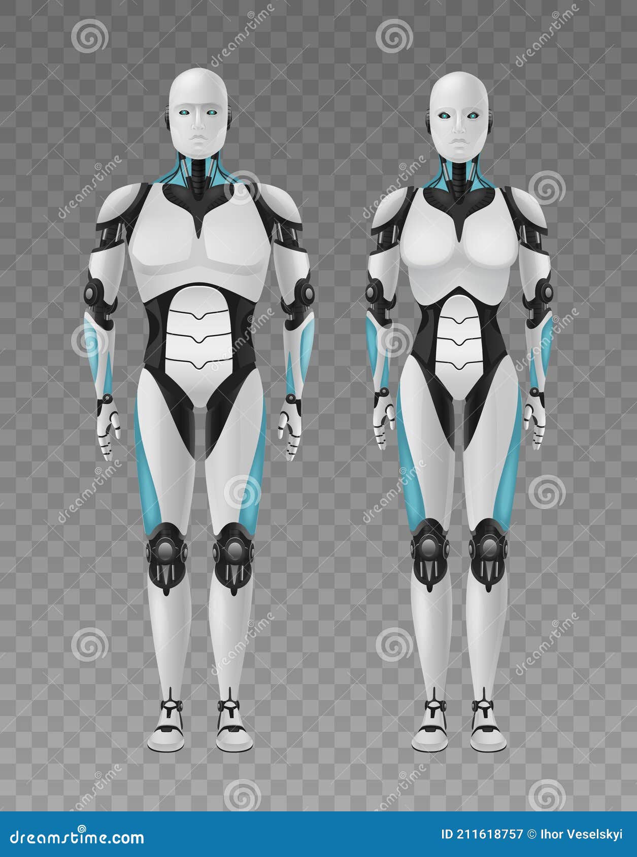 Robots Realistas Composición Transparente Ilustración del Vector -  Ilustración de humano, protector: 211618757