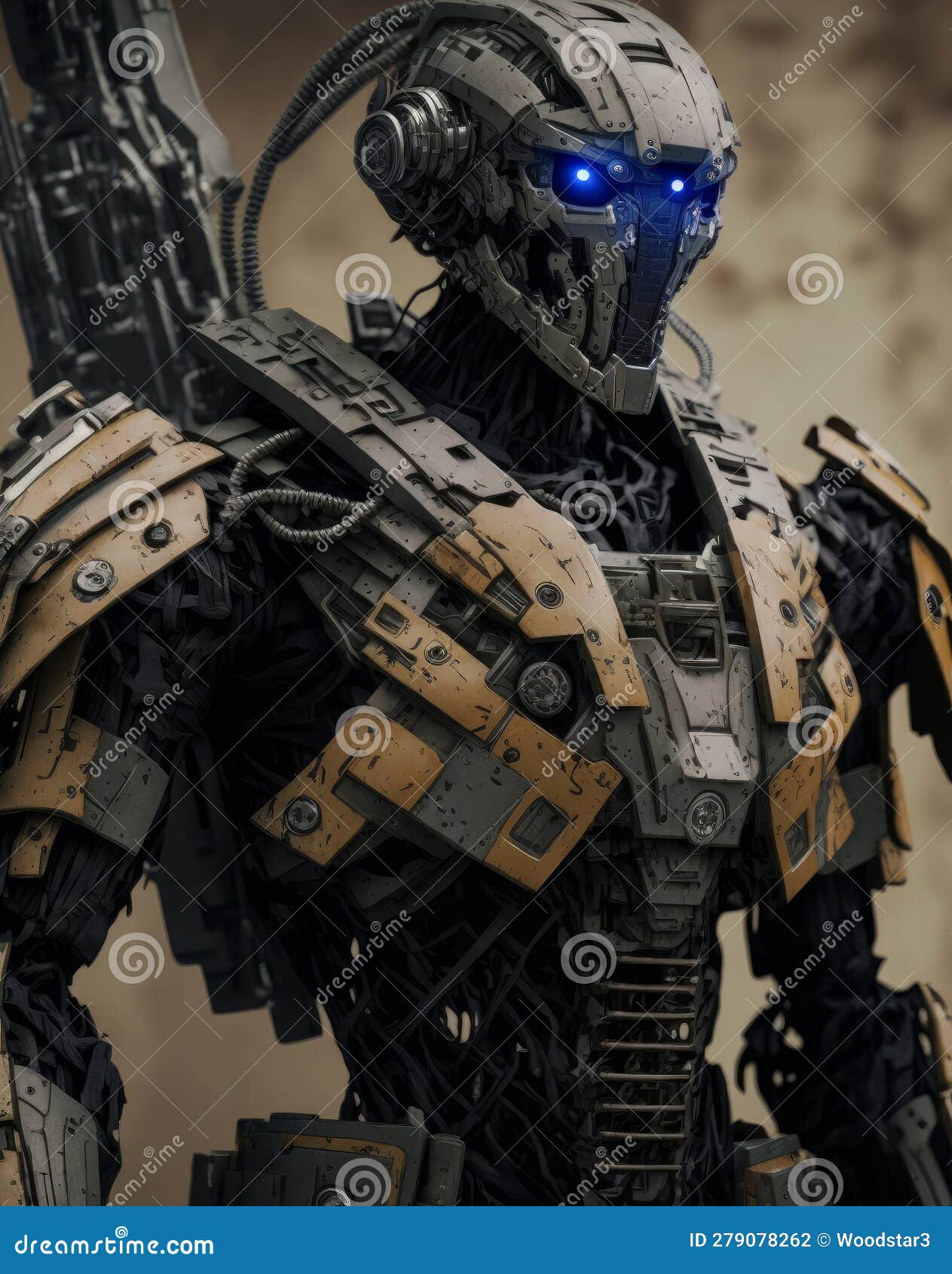 Robots. Soldier Robot Hyper Realistic. Conceptual Project 2025. Futuristic Interpretation