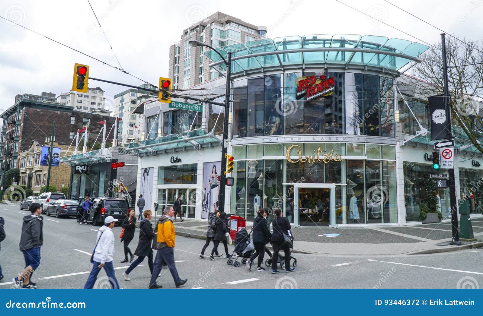 Robson Street in Vancouver - Main Shopping Mile in the City