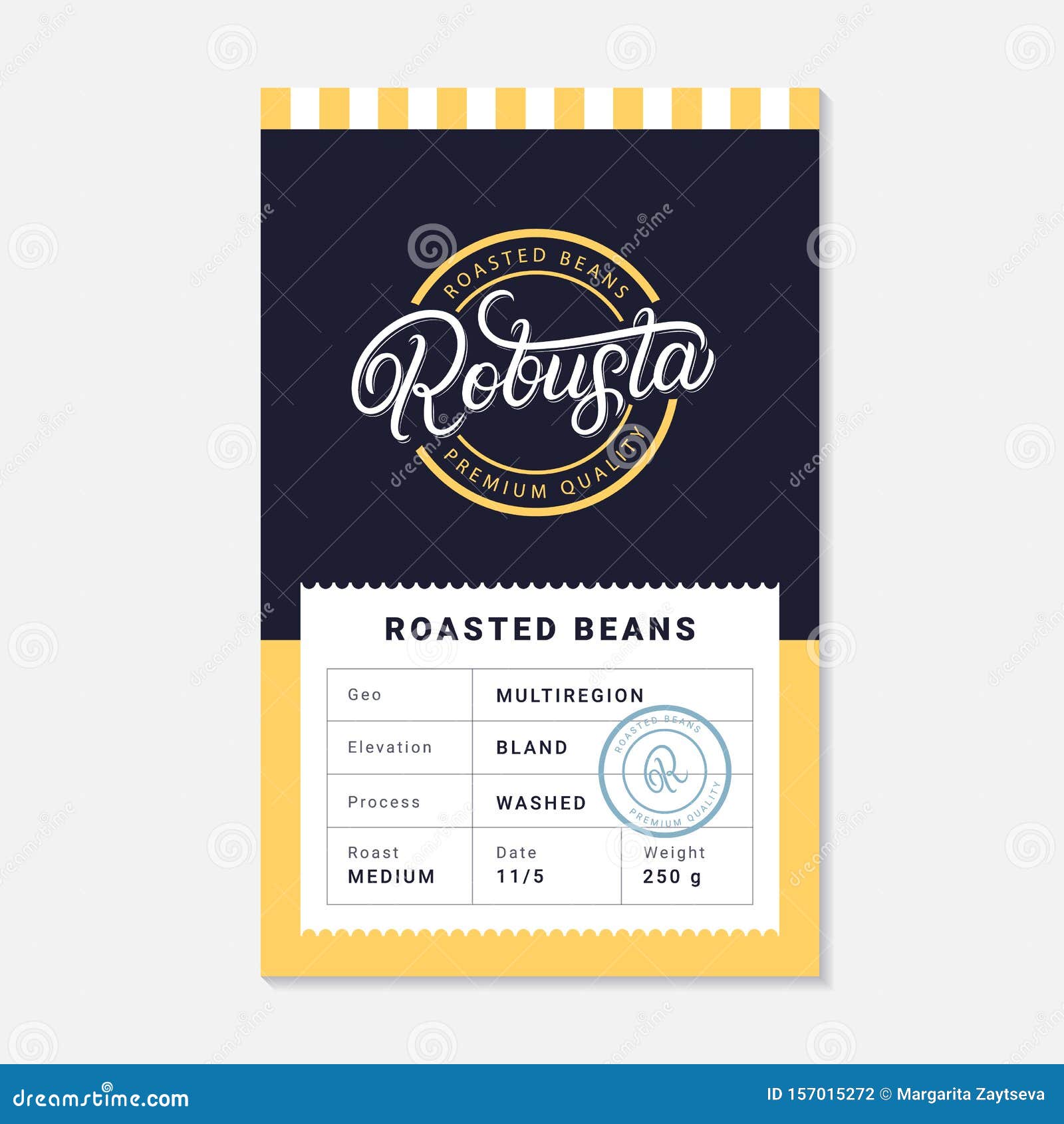 Download Robusta Coffee Beans Packaging Label Design Template ...