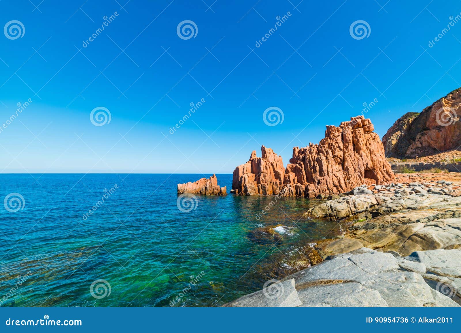 rocce rosse shore in sardinia