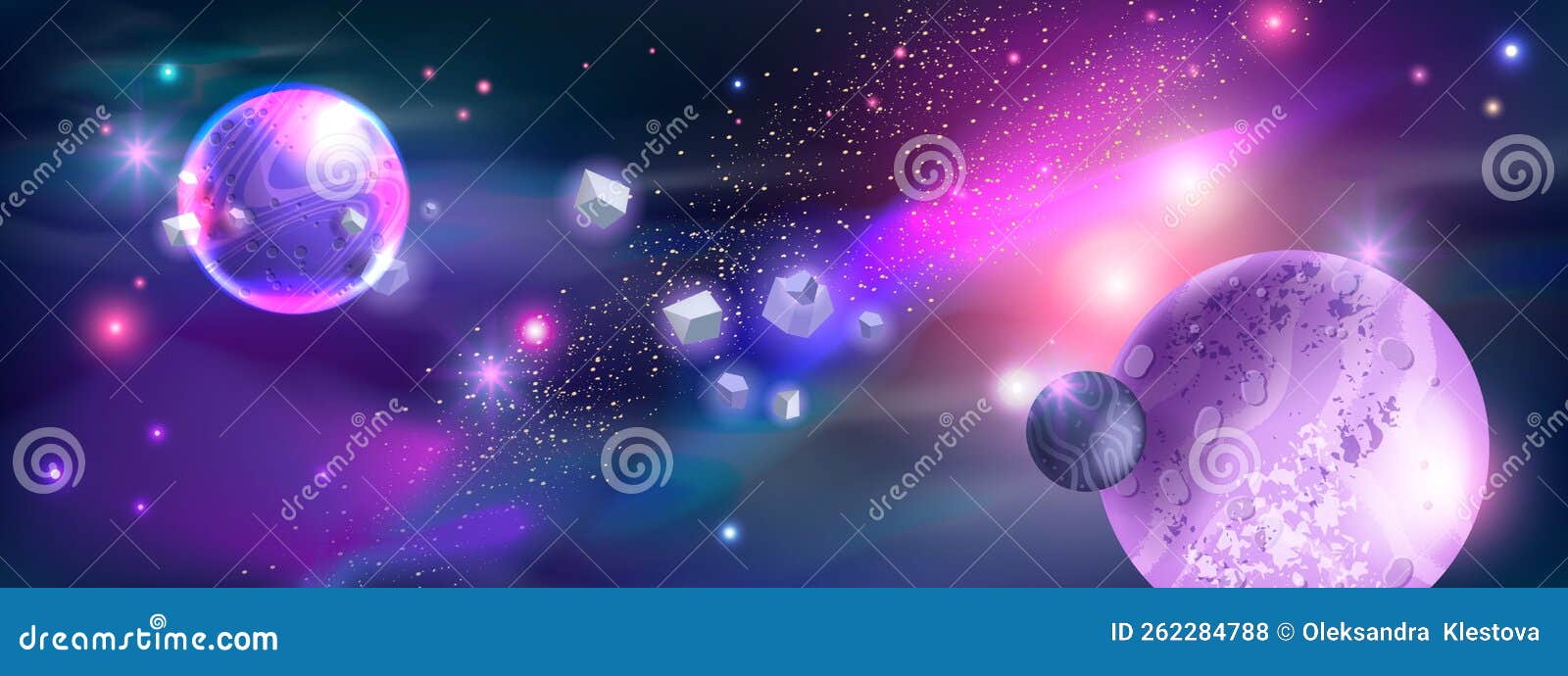 Espaço No Jogo Planeta De Fundo Desenho Animado Neon Roxo Galáxia