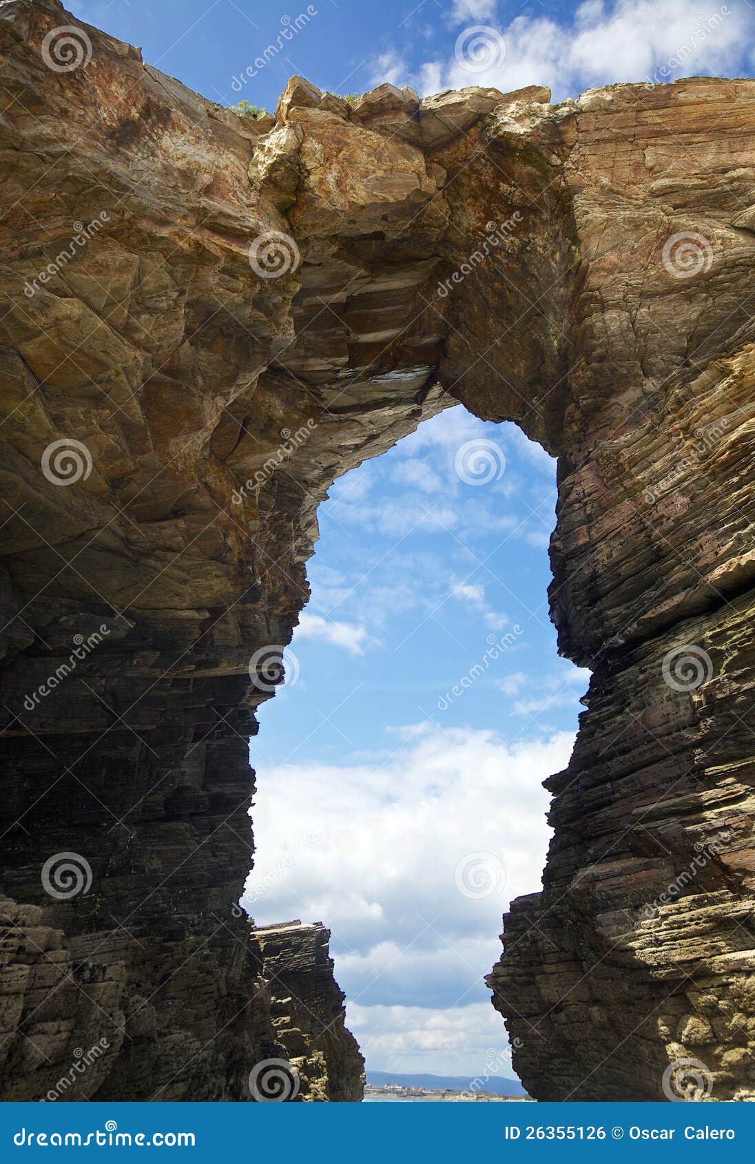 rock arch at playa de las catedrales