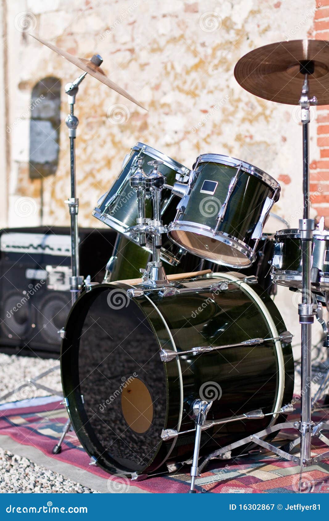 Rock Band Drum Kit Outdoors Royalty Free Stock Photography - Image