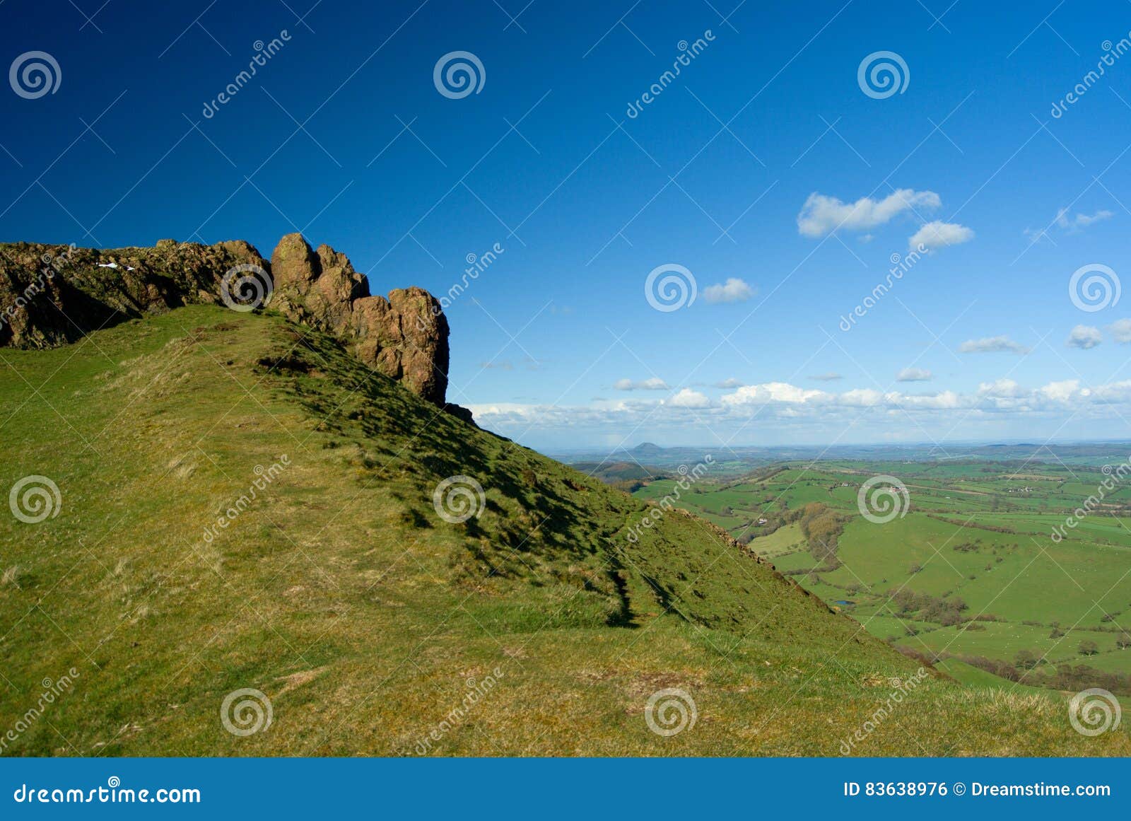 rock of the caer caradoc, volcanic british and welsh hill