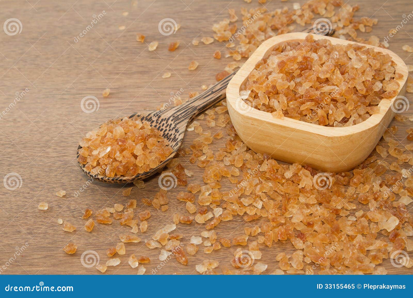 Rock Candy Sugar in Wooden Spoon Stock Image Image of unrefined