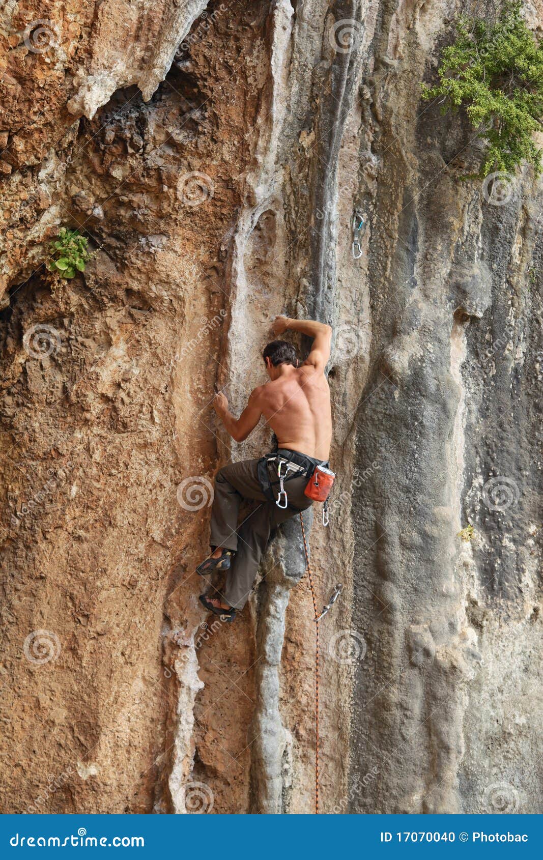 Rock Climber Struggling on His Way Up To the Top Stock Photo - Image of ...