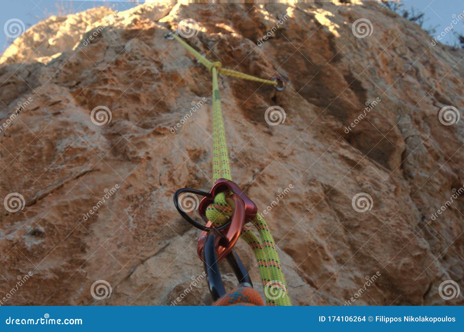 rock climbing abseiling device detail