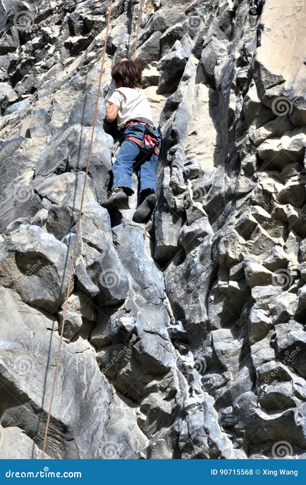 Rock Climbing boy,Ecuador editorial stock photo. Image of alone 90715568