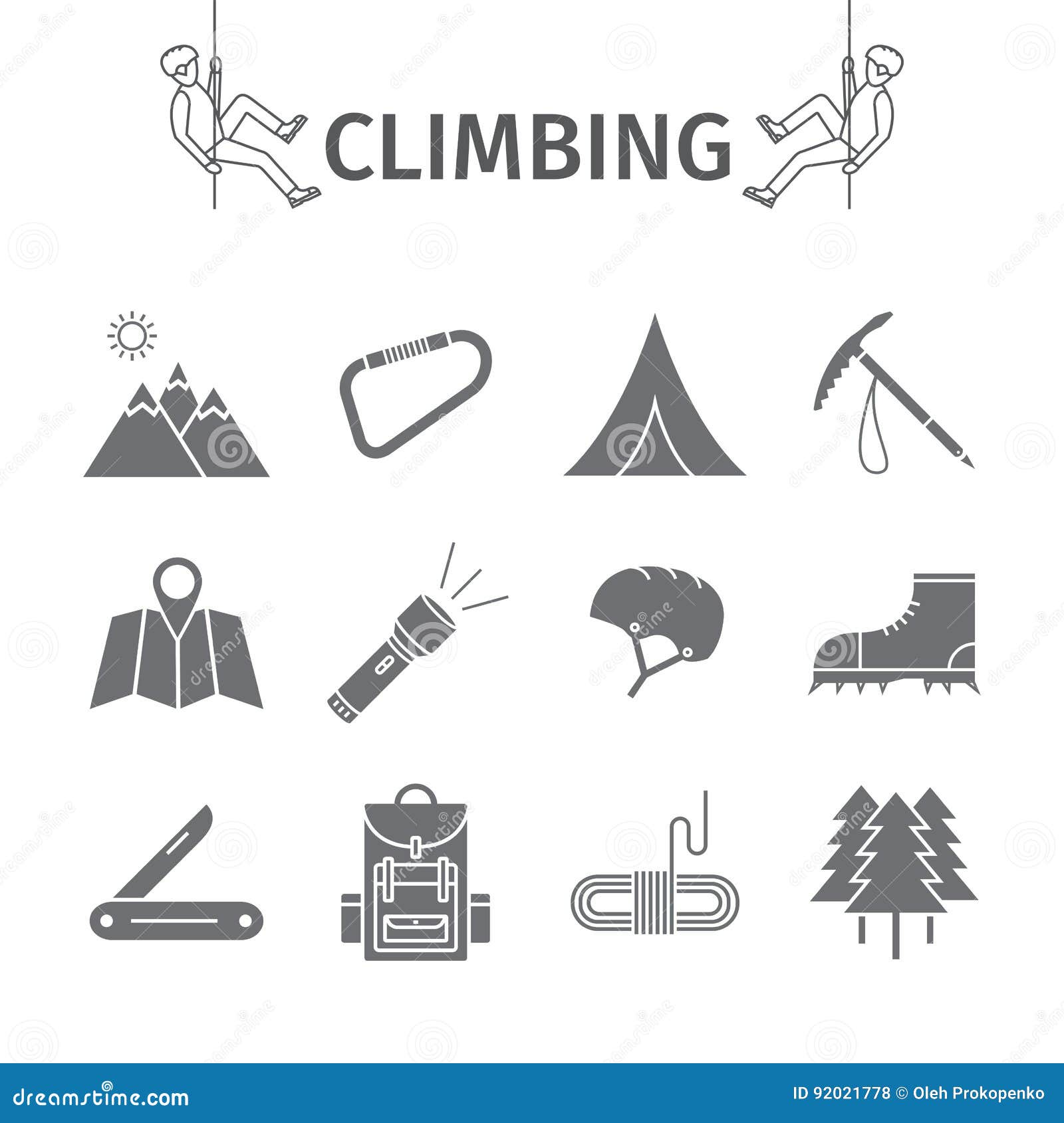 Rockclimbing Equipment. Vector Illustration Stock Illustration Illustration of extreme