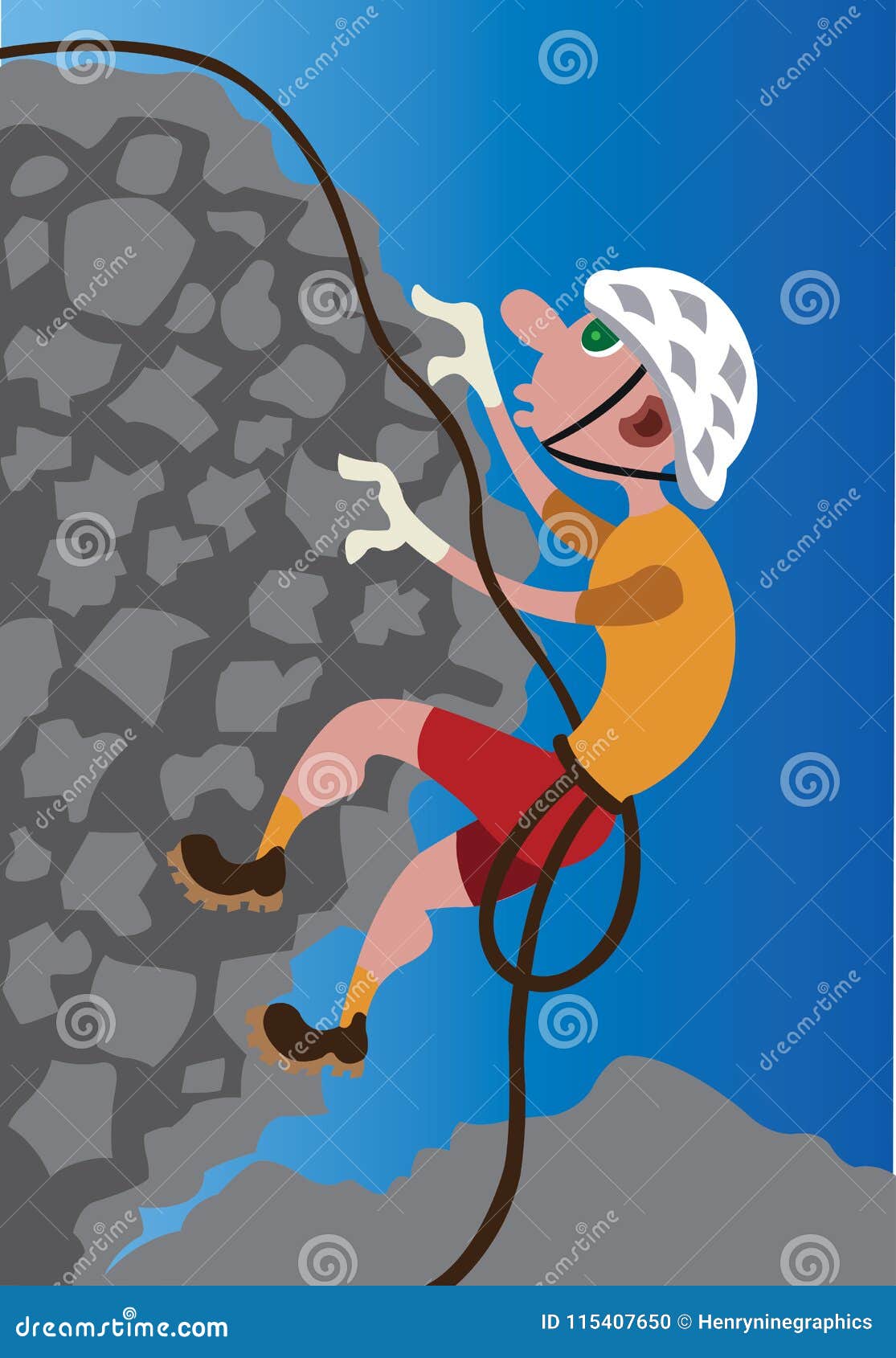 Rock Climbing for fun stock vector. Illustration of dangerous - 115407650