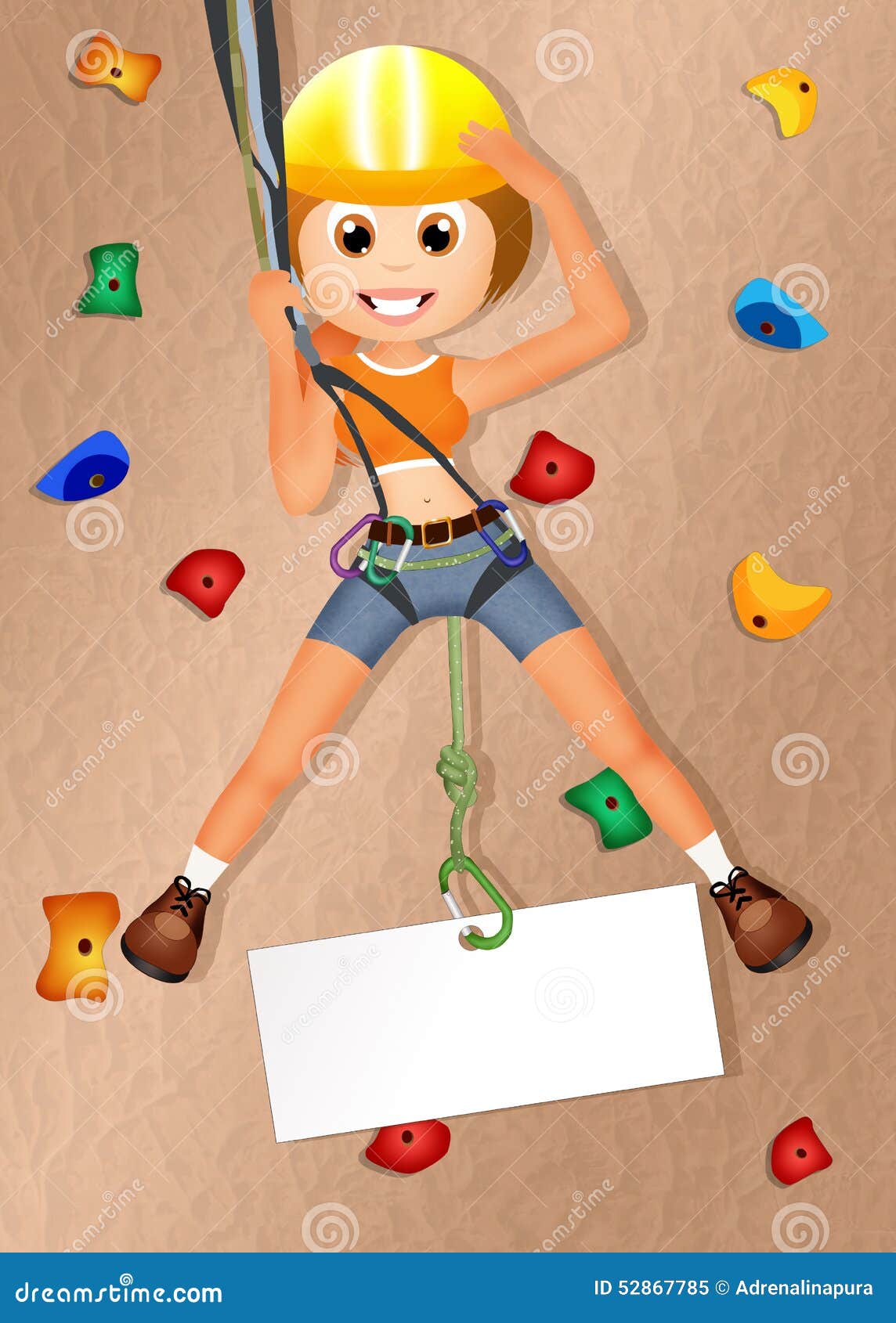 Rock climbing stock illustration. Illustration of hanging - 52867785