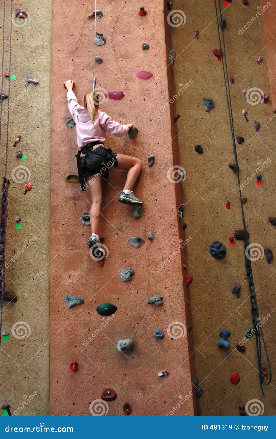 Rock Climbing Girl stock image. Image of support 481319